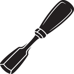 Black and White Wood Chisel Icon