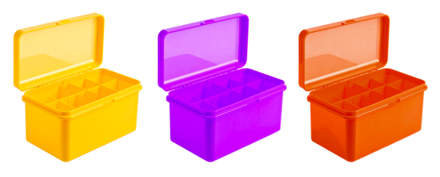 colorful open toolbox isolated on white background