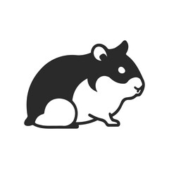 Obraz premium Simple black and white hamster silhouette with clean lines