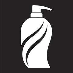 White Shampoo Bottle Icon With Curved Silhouette