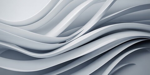 Flowing white ribbons abstract smooth