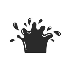 Obraz premium Black splash icon on white background