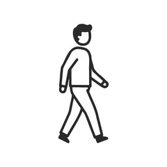 Obraz premium Minimalist black and white walking person icon
