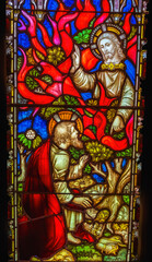 Colorful  Jesus Paul Stained Glass St Andrew Cathedral Honolulu Hawaii