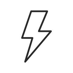 Simple black lightning bolt icon on white background
