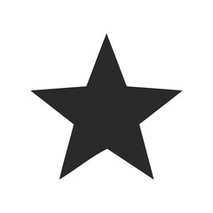 Obraz premium Black five-pointed star on a white background depicting minimalist symbol