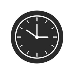 Classic black-and-white analog wall clock with minimalist design