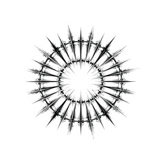Obraz premium Black and White Gothic Cyber-Sigilism Radial Vector