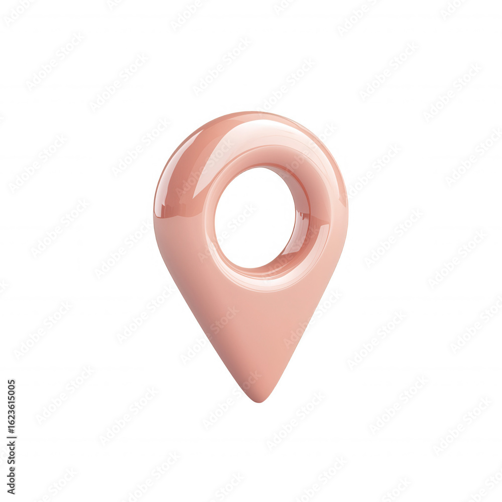 Poster 3d icon red map pointer with perfect space isolated on transparent background, blank for indicating 