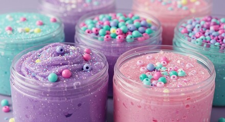 Pastel Slime Jars: Playful Texture, Colorful Beads, and Glittering Fun