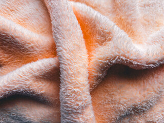 Wrinkled Peach Colored Soft Fleece Blanket