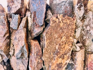 Tightly Stacked and Weathered Rock Wall Texture