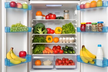 fridge full of vegetables- Organized refrigerator
