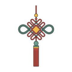 Traditional Chinese knot ornament detailed vector art Vector illustration