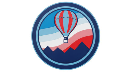 Isolated Hot Air Balloon Patch