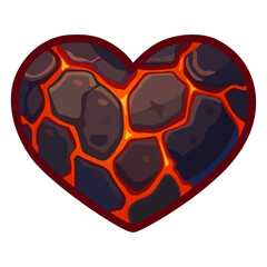 Lava Heart Cartoon Illustration Vector