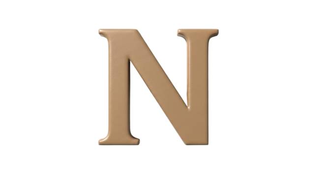 Isolated Beige Letter N