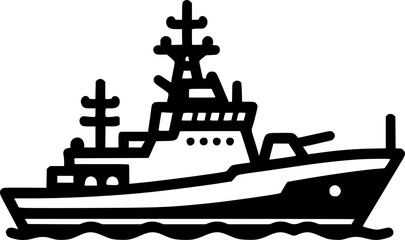 warship. Naval military war ship symbol vector ilustration sign, symbol, vector, art