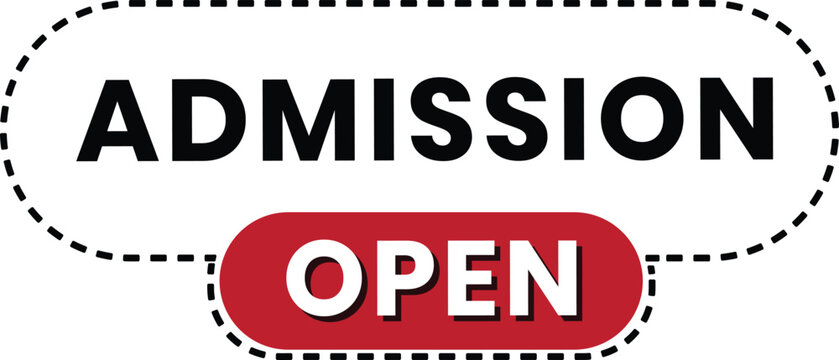 Minimal Admission Open Label with Dashed Outline for Educational Campaigns and Online Promotions