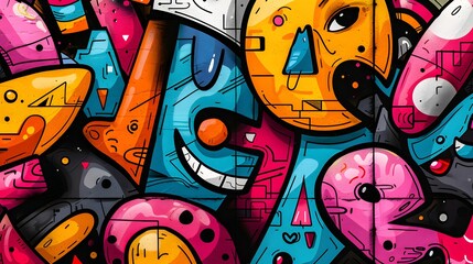 Obraz premium Vibrant Pop Art Urban Graffiti Texture