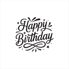 Happy birthday text with gift box icon