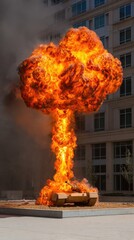 Abstract Tank Explosion Art Installation