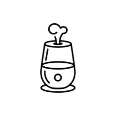 Obraz premium Humidifier Illustration Emitting Steam A Simple Line Art Style Home Appliance for Improving Air Quality