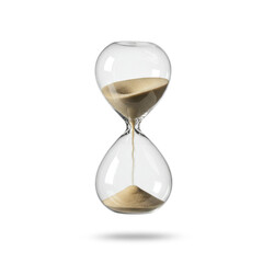 Glass Hourglass with Flowing Sand &ndash; Concept of Time and Patience
