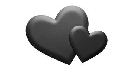 Isolated black heart shapes