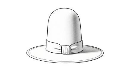 Isolated Hat with Ribbon