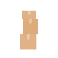 Stacked delivery cardboard boxes simple flat icon