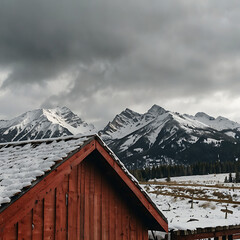 old barn in the mountains