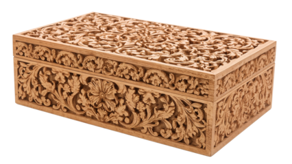Exquisite hand carved wooden box perfect for jewelry or keepsakes, adding a touch of elegance and timeless beauty to any home decor style beautifully