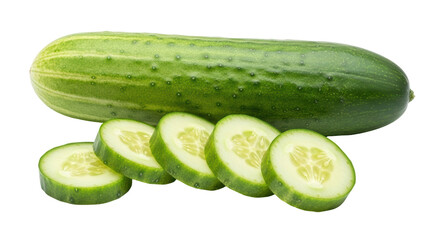 Isolated Sliced Cucumber
