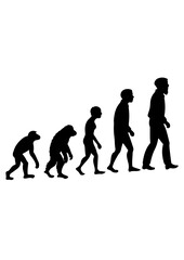 Silhouette of Human Evolution Stages
