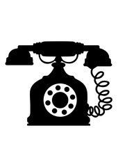Silhouette of a Vintage Rotary Telephone