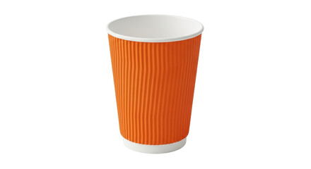 Isolated Orange Paper Cup on White Background