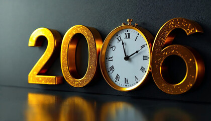 2026 3d gold with clock 