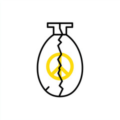 Broken bomb graphic symbolizing peace for International Day Against Nuclear Tests  
