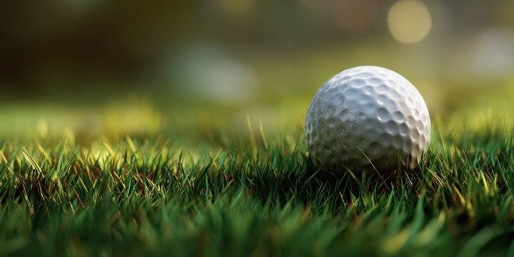 Golf Ball on Green Grass - Powered by Adobe