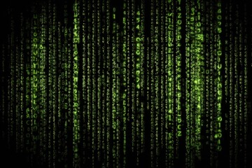 Abstract Green Digital Rain