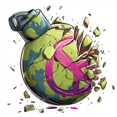 Broken bomb illustration symbolizing World Disarmament Day  