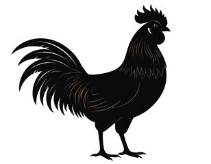 Black rooster silhouette