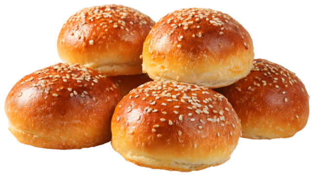 Wheat buns isolated on a white background