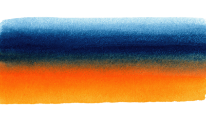 Abstract watercolor gradient, blue to orange