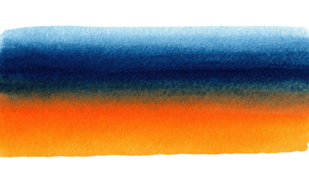 Abstract watercolor gradient, blue to orange - Powered by Adobe