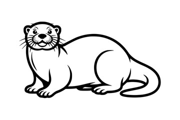 Otter – Minimalist Bold Line Art Vector for Vinyl Cutting and Apparel Design Generative AI