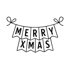 line garland with the inscription merry xmas on a white background vector
Vector festive garland