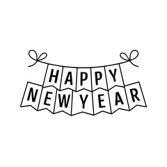 line garland with the inscription happy new year on a white background vector
Vector festive garland