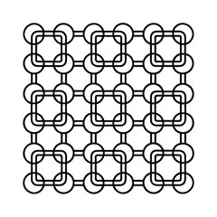 Seamless Geometric Square Pattern with Rounded Corners
